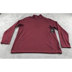 Swiss Tech Mens 2XL Big & Tall Quarter Zip Pullover Maroon Heather NWT‎
